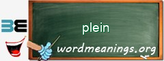 WordMeaning blackboard for plein
